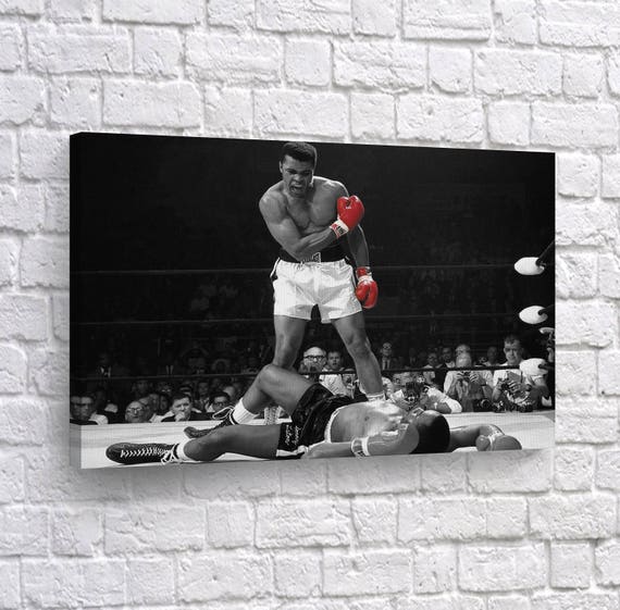 Sonny Liston Vs Muhammad Ali Canvas Wall Art Print Knockout image