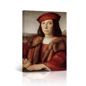 Portrait of a Man by Raphael Art Famous Tempera Painting Reproduction Canvas Wall Art Print Living Room Bedroom Office Home Decor