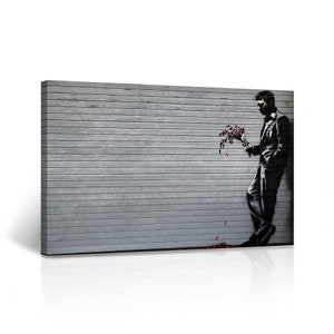 Banksy Canvas Wall Art Waiting in Vain from New York Graffiti Artwork Wall Decor for Living Room Home Decor