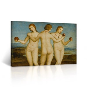 Three Graces by Raphael Art Famous Reproduction Canvas Wall Art Print Living Room Bedroom Office Home Decor