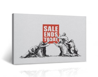 Banksy's Sale Ends Today Graffiti Canvas Wall Art, Urban Style