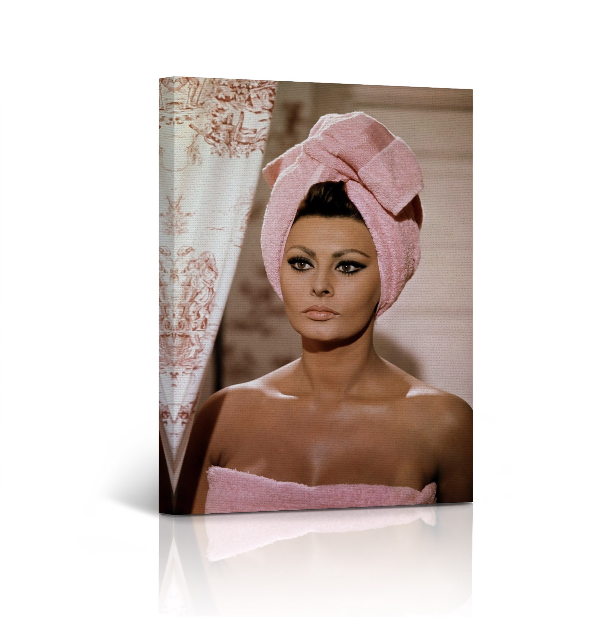 Sophia Loren With Pink Towel Bathroom Shower Scene From Arabesque Movie  Colored Vintage Wall Art Canvas Print Italian American Home Decor - Etsy
