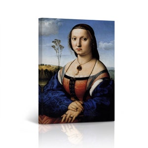 Portrait of Maddalena Doni by Raphael Art Famous Reproduction Canvas Wall Art Print Living Room Bedroom Office Home Decor