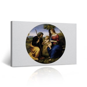 The Holy Family with a Palm Tree by Raphael Art Famous Reproduction Canvas Wall Art Print Living Room Bedroom Office Home Decor