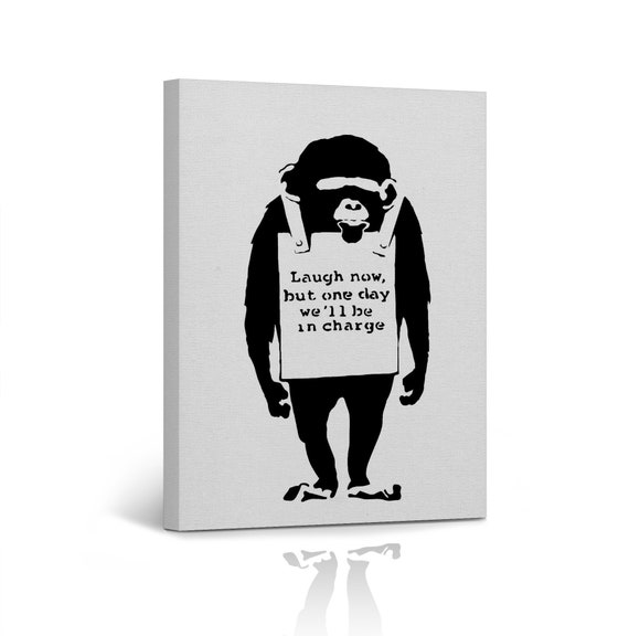 MONKEY SIGN DRIP REVERSE Ver 白黒 BANKSY banksy-monkey-sign-drip-