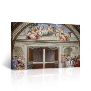 Cardinal and Theological Virtues Raphael Art Fresco Reproduction Canvas Wall Art Print Living Room Bedroom Christian Wall Art Home Decor