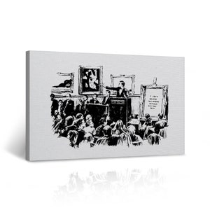 Banksy Canvas Wall Art Morons Painting Graffiti Artwork Wall Decor for Living Room Home Decor