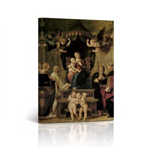 Sistine Madonna by Raphael Art Famous Reproduction Canvas Wall Art Print Living Room Bedroom Office Home Decor