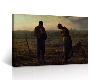 The Angelus, Jean-Francois Millet Classic Art Reproduction Canvas Wall Art Print Living Room Bedroom Home Decor