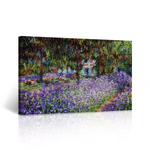 The Artist&#39;s Garden at Giverny by Claude Monet Print Canvas Wall Art Reproduction Art Living Room Bedroom Bathroom Office Home Decor
