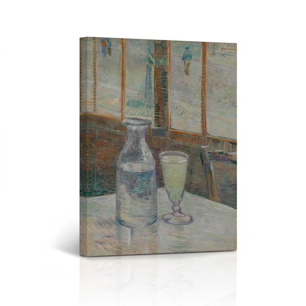 Still Life with Glass of Absinthe and a Carafe 1887 by Vincent Van Gogh Canvas Wall Art Print Reproduction Living Room Bedroom Home Decor