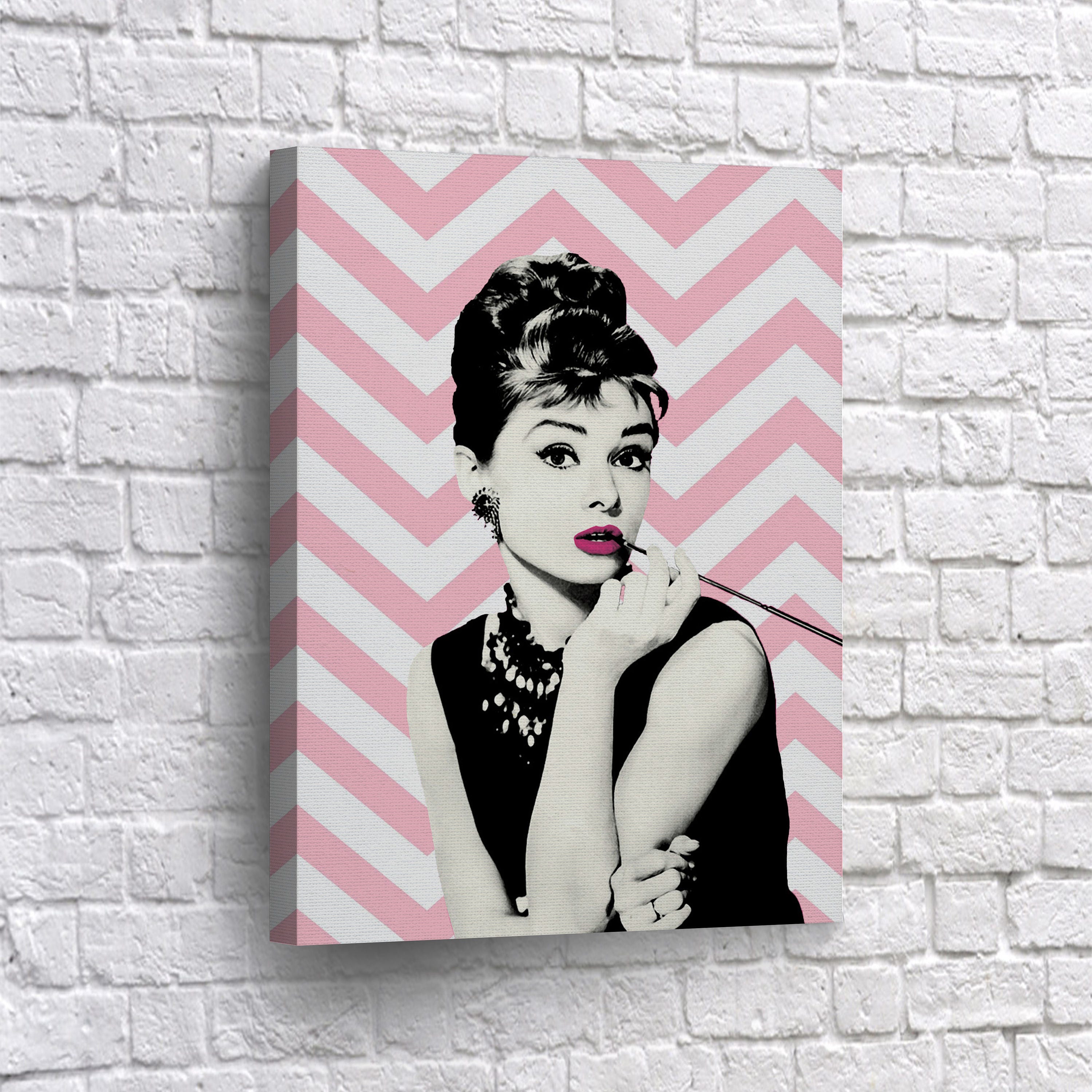 Audrey Hepburn Canvas Print Zigzag Design Retro Art Pop Art Etsy UK