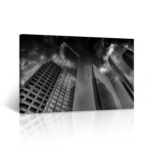 Los Angeles Black and White Wall Art Cool Skyscrapers Canvas Print California Art Home Decor Artwork Stretched and Ready to Hang