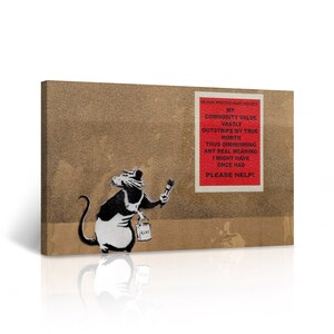Banksy Canvas Wall Art Masterpiece of Detournement in Our Spectacular Society Painting Graffiti Artwork Wall Decor for Home Decor