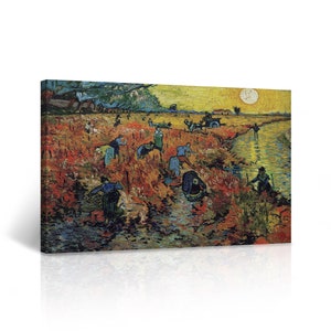 The Red Vineyard 1888 by Vincent Van Gogh Canvas Wall Art Print Reproduction Artwork Living Room Bedroom Home Decor
