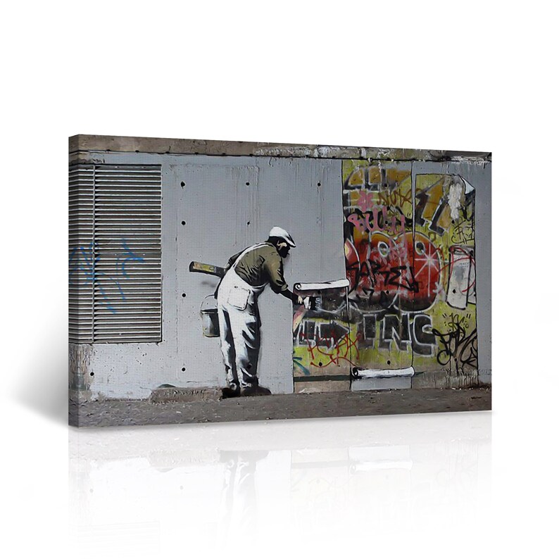 Banksy Canvas Wall Art Banksy Vs King Robbo From London Etsy
