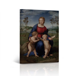 Madonna of the Meadow by Raphael Art Famous Reproduction Canvas Wall Art Print Living Room Bedroom Office Home Decor