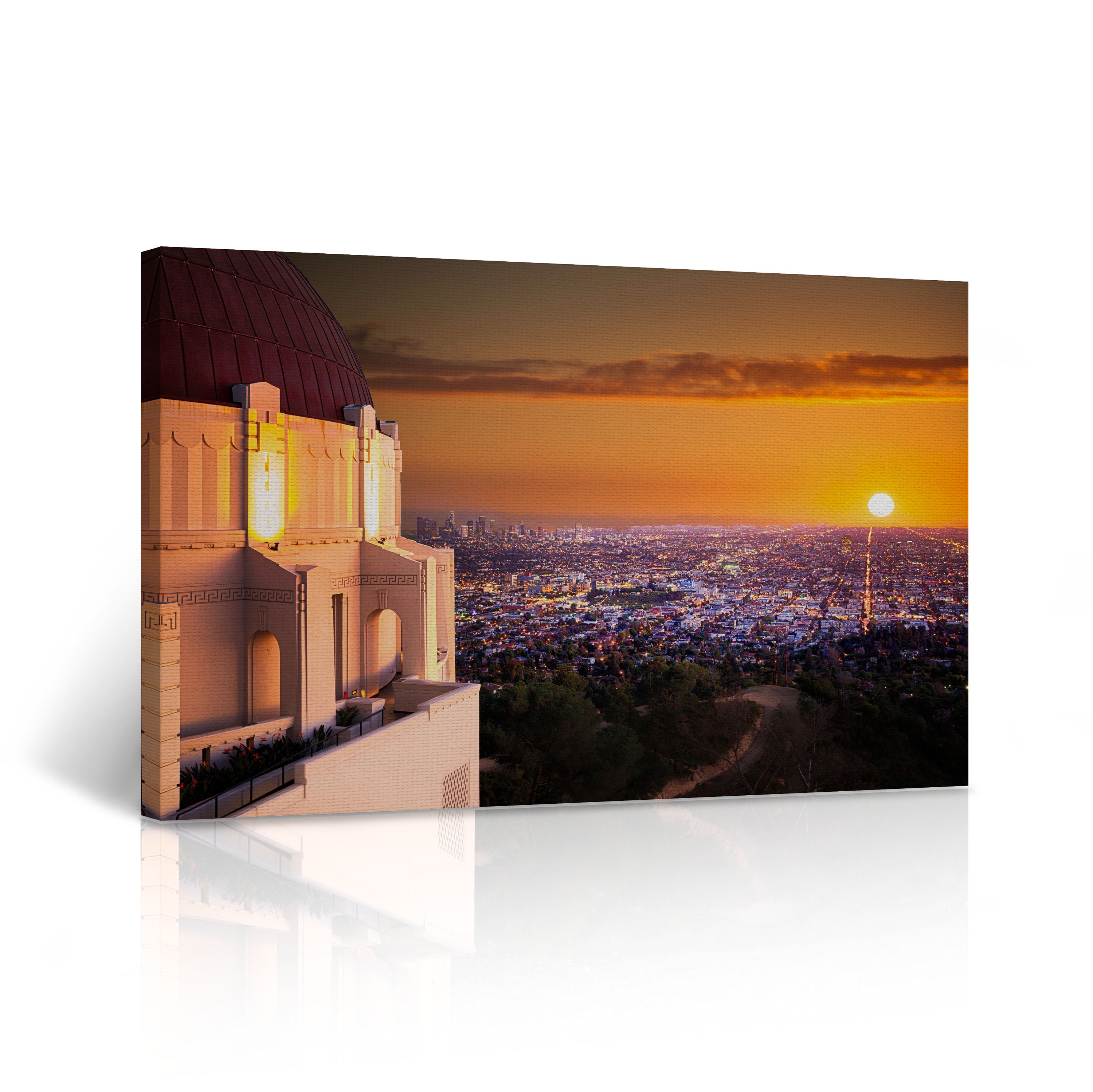 Los Angeles Skyline Wall Art Sunset View from Griffith Etsy