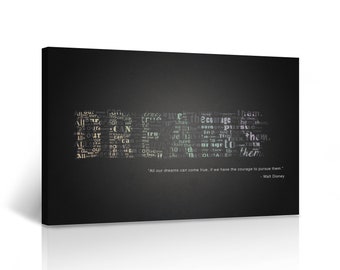 All Our Dreams Can Come True If We Have The Courage Quote CANVAS PRINT Motivational Wall Art Home Decor Artwork Stretched and Ready to Hang