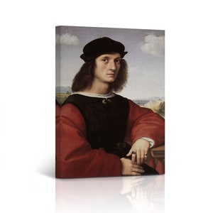Portrait of Agnolo Doni by Raphael Art Famous Reproduction Canvas Wall Art Print Living Room Bedroom Office Home Decor