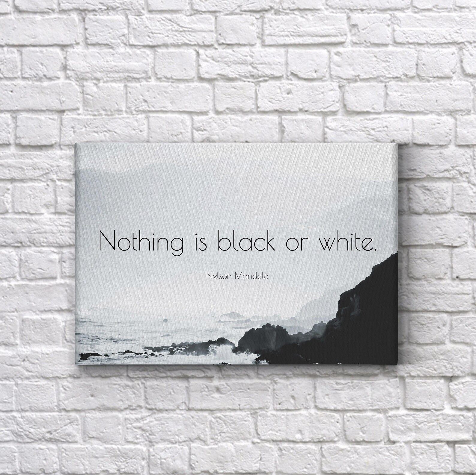 Nothing is Black and White Quote CANVAS PRINT Motivational Etsy