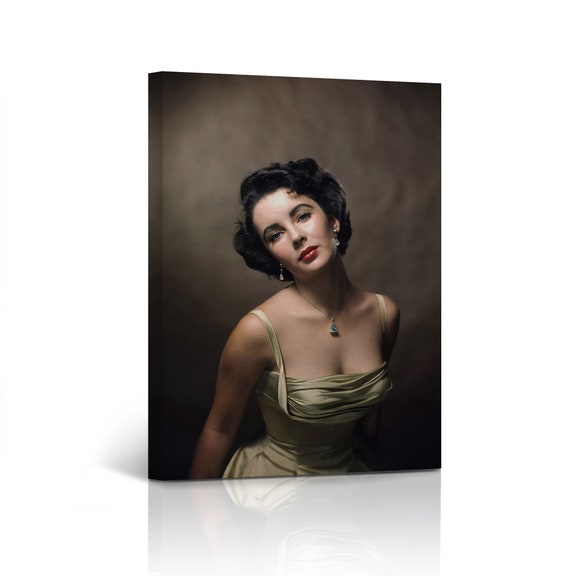 Elizabeth Taylor Halsman Portrait Colored Vintage Wall Art Canvas