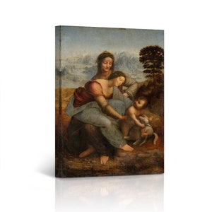 Virgin and Child with St.Anne Leonardo Da Vinci Painting Famous Art Fine Oil Paintings Canvas Wall Art Print Living Room Bedroom Home Decor