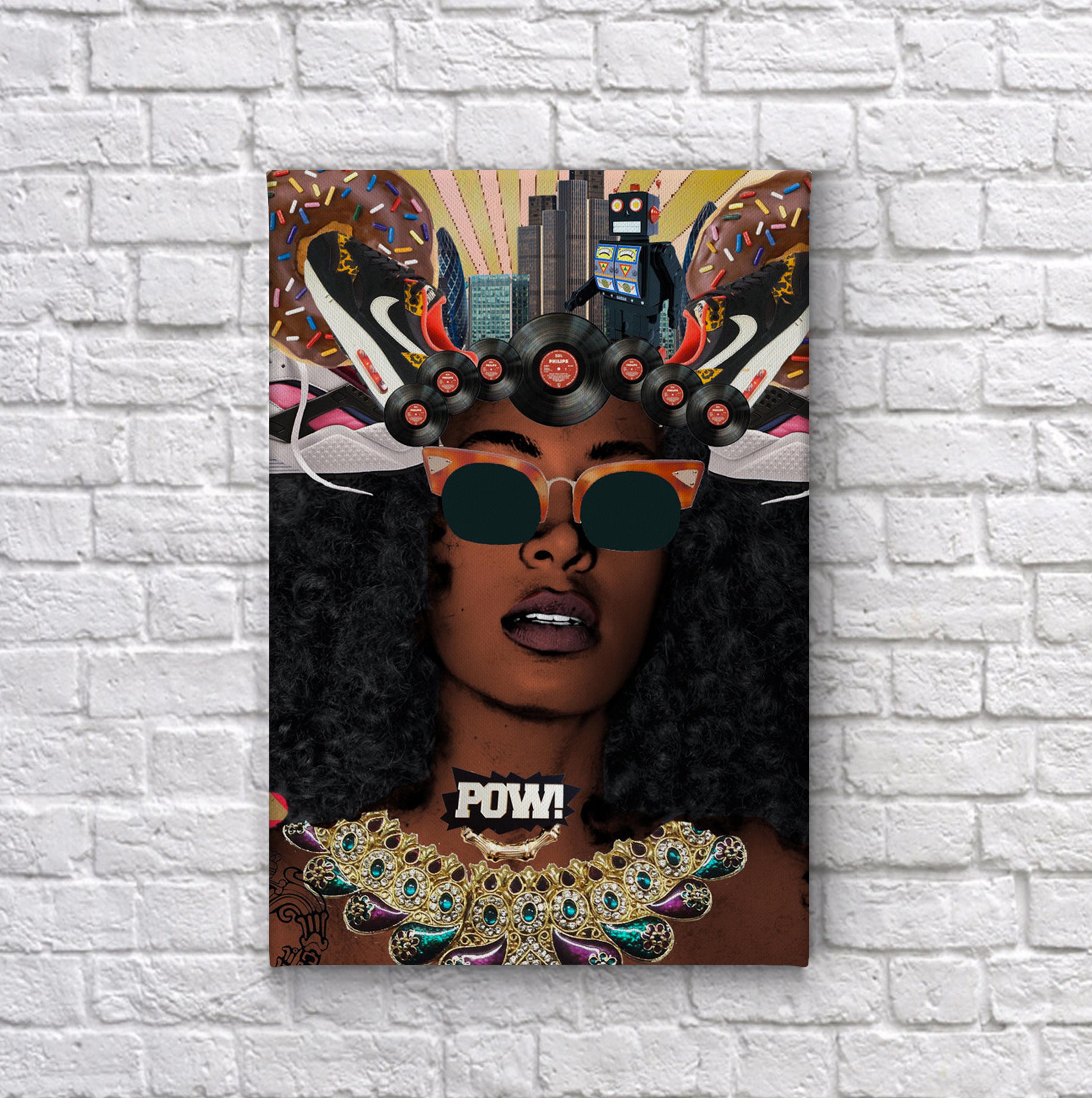 African American Wall Art Woman Beauty CANVAS PRINT POW Pop | Etsy