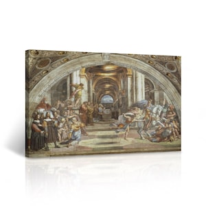The Expulsion of Heliodorus from the Temple Raphael Art Fresco Paint Canvas Wall Art Print Living Room Bedroom Christian Wall Art Home Decor