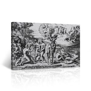 Judgement of Paris by Raphael Art Famous Reproduction Canvas Wall Art Print Living Room Bedroom Office Home Decor