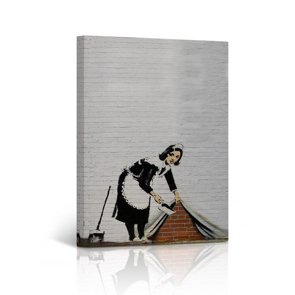 Banksy Canvas Wall Art Sweep It Under The Carpet from London Graffiti Artwork Wall Decor for Living Room Home Decor