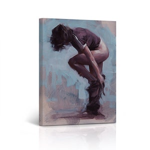 Modern Sexy Woman Undressing Skirt Oil Painting Sexy Bedroom Decor Canvas Wall Art Print Living Room Home Decor
