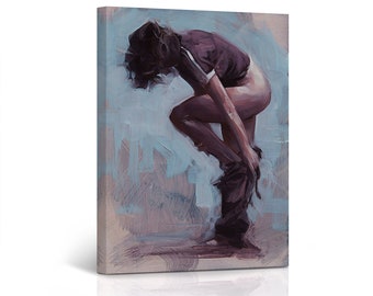 Modern Sexy Woman Undressing Skirt Oil Painting Sexy Bedroom Decor Canvas Wall Art Print Living Room Home Decor