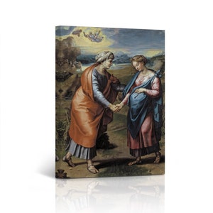 God the Father and the Virgin Mary by Raphael Art Famous Tempera Painting Canvas Wall Art Print Living Room Bedroom Office Home Decor