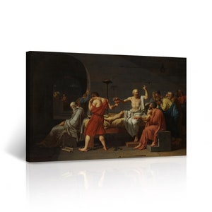 The Death of Socrates, Jacques Louis David Classic Art Reproduction Canvas Wall Art Print Living Room Bedroom Home Decor