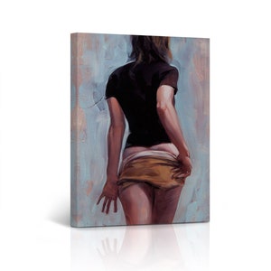 Sexy Woman Taking off her Skirt Modern Painting Lady Sexy Bedroom Decor Canvas Wall Art Print Living Room Home Decor