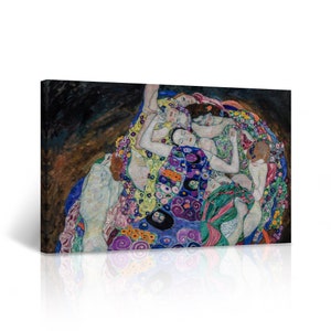 The Maiden by Gustav Klimt Canvas Wall Art Print Reproduction Fine Art Paintings Living Room Bedroom Home Decoration