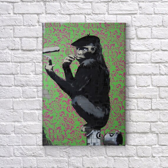 Banksy Canvas Wall Art Gorilla Artist Shave Kong Street Art