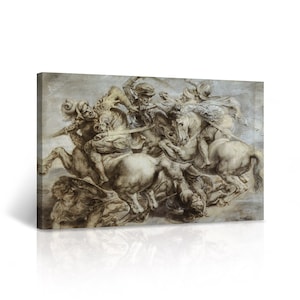 Rubens&#39;s Copy of Battle of Anghiari Leonardo Da Vinci&#39;s Lost Painting Famous Painting Canvas Wall Art Print Living Room Bedroom Home Decor