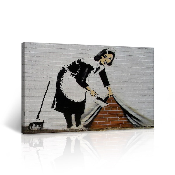 Banksy Canvas Wall Art Sweep it Under The Carpet from London Graffiti Artwork Wall Decor for Living Room Home Decor