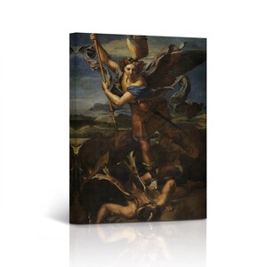 St. Michael by Raphael Art Famous Reproduction Canvas Wall Art Print Living Room Bedroom Office Home Decor