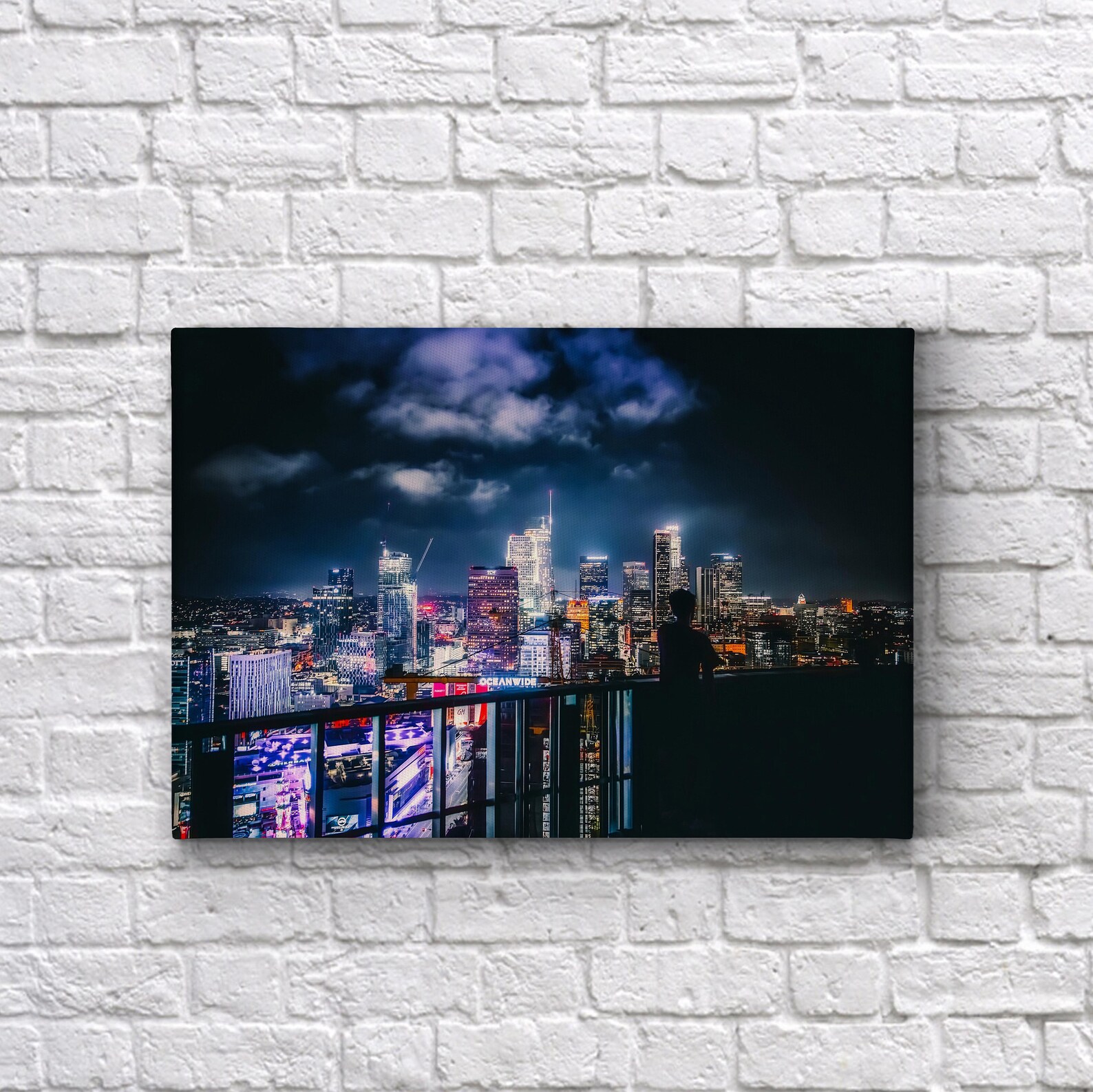 Los Angeles Wall Art City Light in LA at Night Canvas Print Etsy