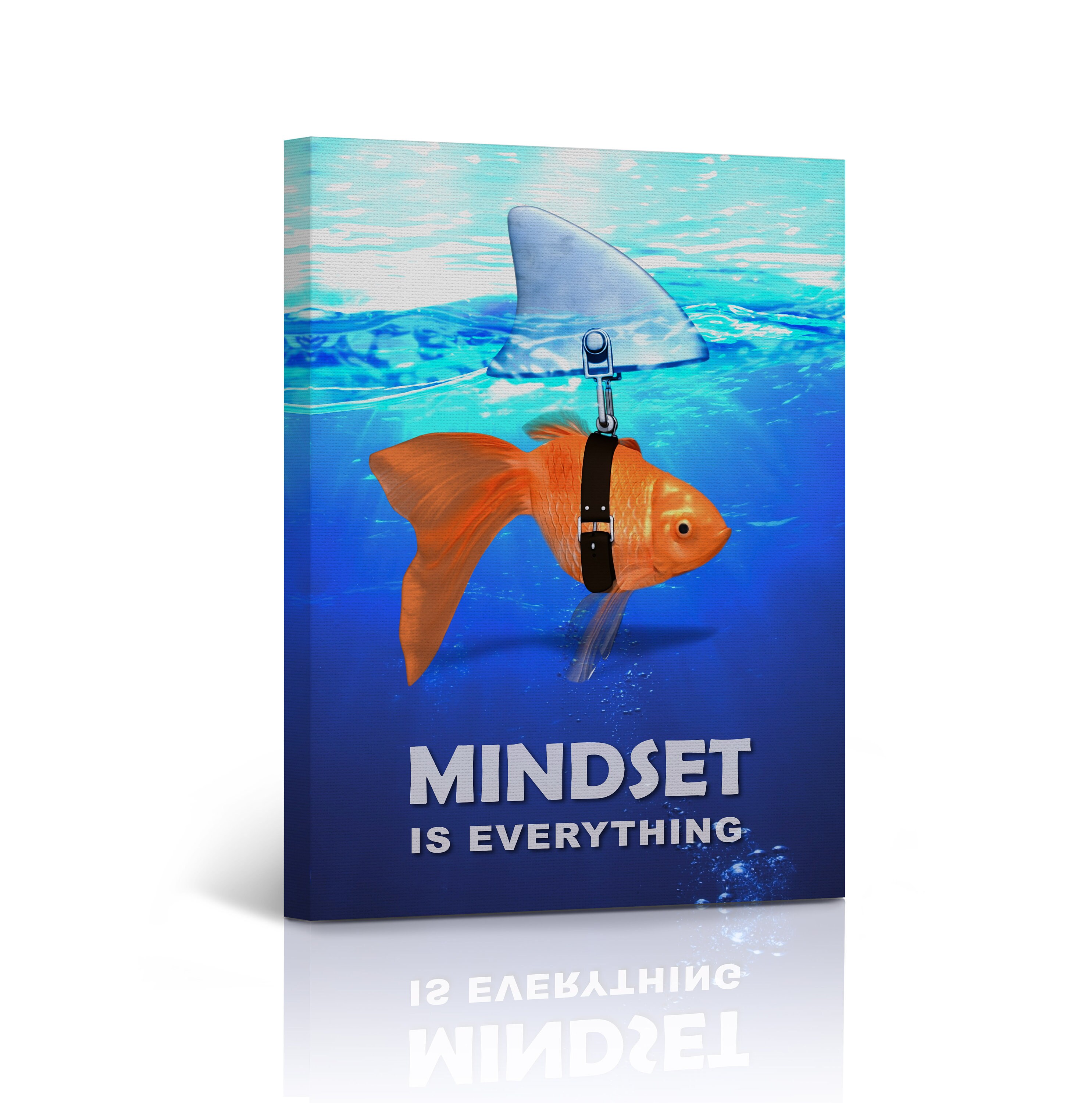 Mindset is Everything Office Decor Canvas Print Quote Goldfish Etsy
