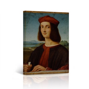 Portrait of a Young Man by Raphael Art Famous Reproduction Canvas Wall Art Print Living Room Bedroom Office Home Decor