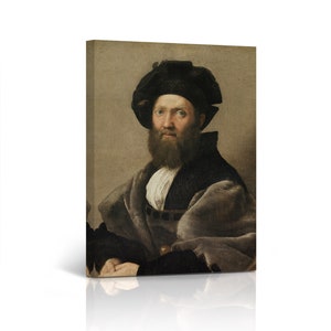 Portrait of Balthasar Castiglione by Raphael Art Famous Reproduction Canvas Wall Art Print Living Room Bedroom Office Home Decor