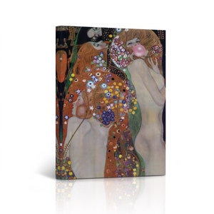 Gustav Klimt&#39;s Masterpiece Water Snakes II Pink Bubble Gum Famous Paintings Canvas Wall Art Classic Art Wall Decor
