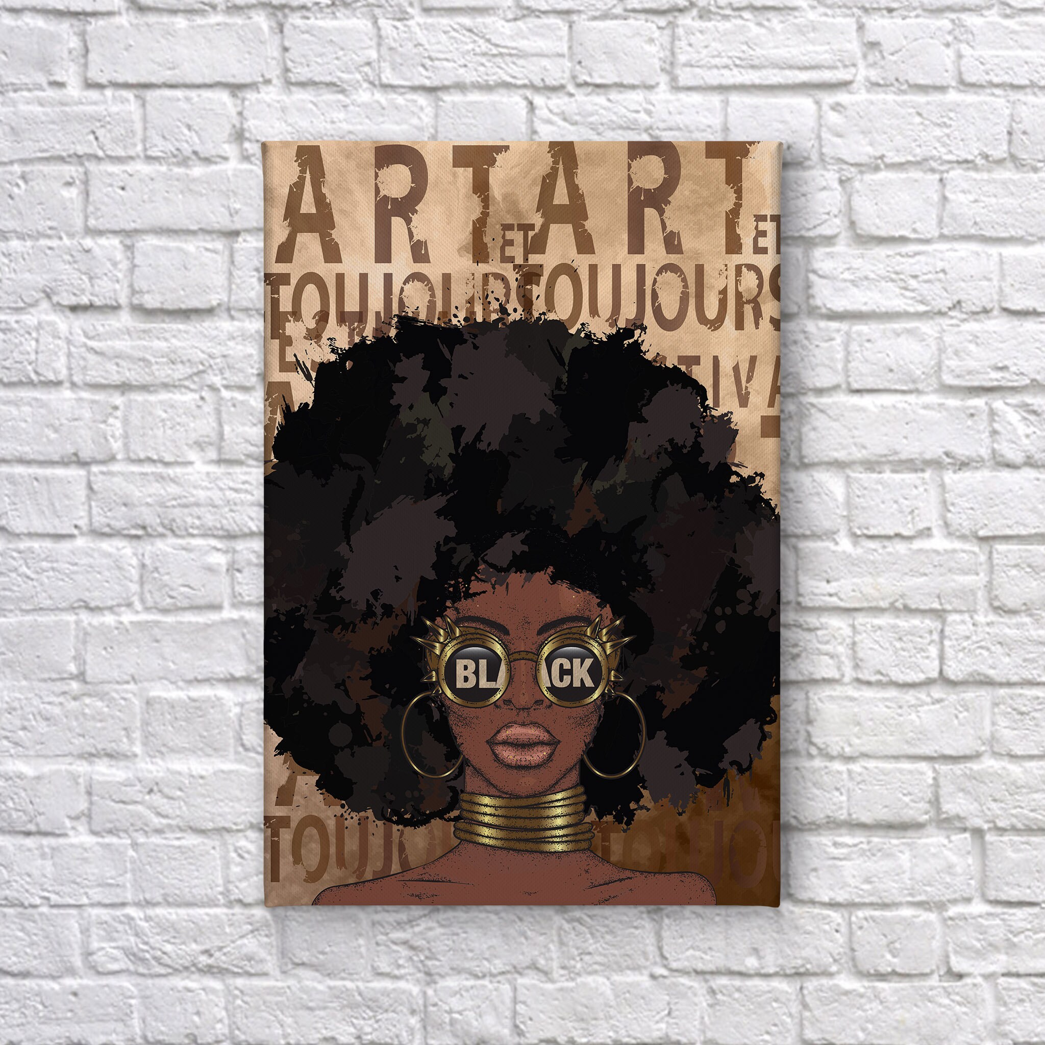 Buy4Wall かわいいアフリカガール スポーツルック デジタルペインティング キャンバス ウォールアート プリント 漫画 子供 子供部屋 アフリカ系アメリカ人 ホー 黒人カウガールPNGクリップアート、アフリカ系アメリカ人ロデオ