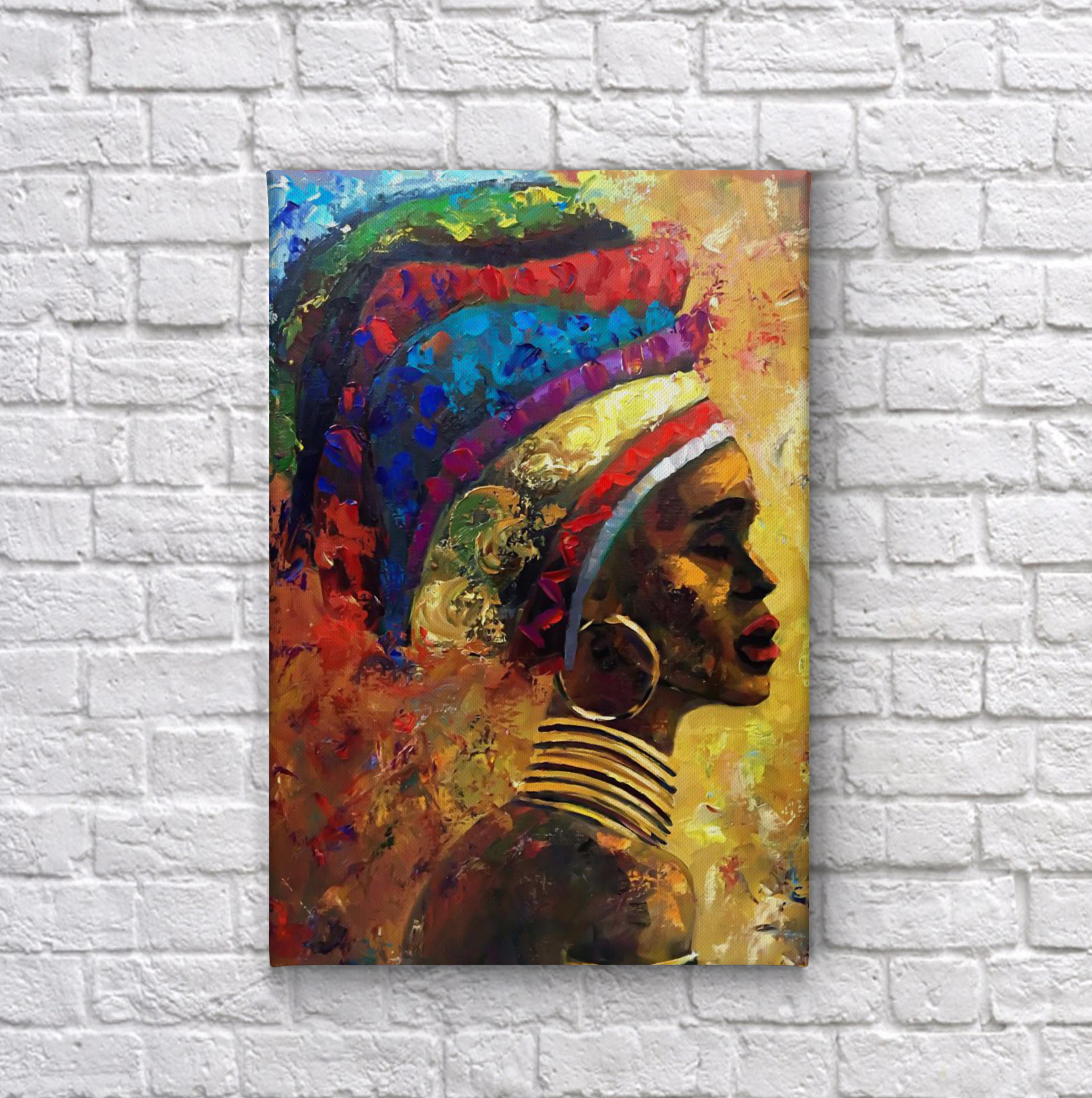 Mercer41 African American Black Art Afro Girl Painting Print On Wrapped  Canvas Wall Art Set On Canvas 3 Pieces Print & Reviews