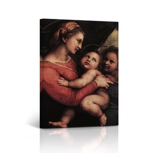 Diotalevi Madonna by Raphael Art Famous Reproduction Canvas Wall Art Print Living Room Bedroom Office Home Decor