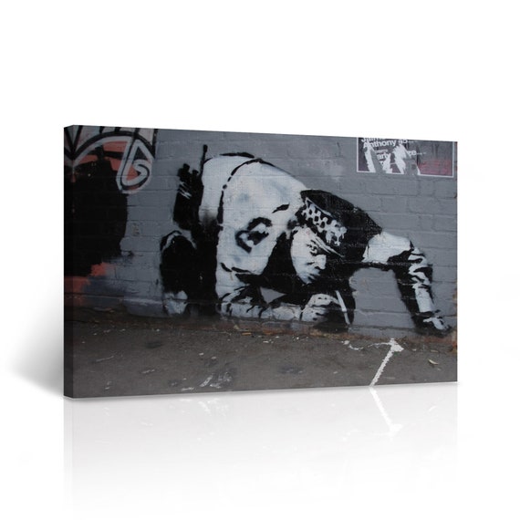 Banksy Canvas Wall Art Snorting Copper Graffiti Street Art